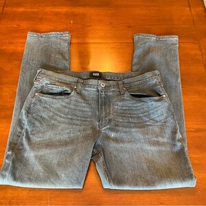 PAIGE Federal Men's Charcoal Gray Slim Straight Fit Cotton Jeans Size 36